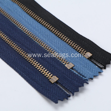 Brass Zipper for Hang Bags and Jeans